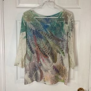 CACTUS lace sleeves, embellished top